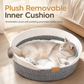 Integrated Cat Bed and Scratching Board with Removable Cushion Durable Scratch Resistant Round Cat Nest for Indoor Cats