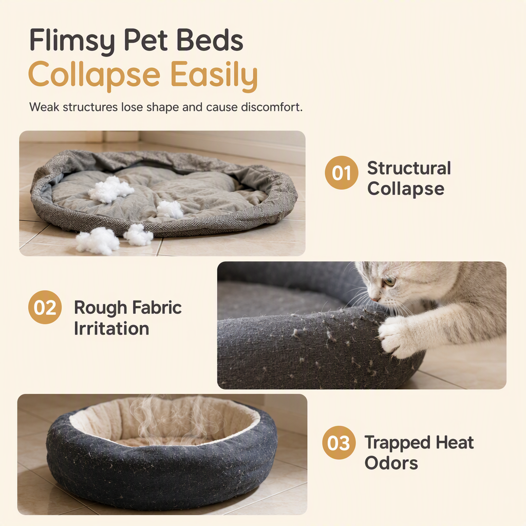 Integrated Cat Bed and Scratching Board with Removable Cushion Durable Scratch Resistant Round Cat Nest for Indoor Cats