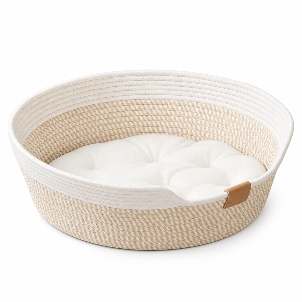 Integrated Cat Bed and Scratching Board with Removable Cushion Durable Scratch Resistant Round Cat Nest for Indoor Cats
