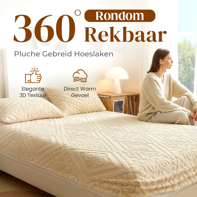 ⏳Limited-time 50% off💥360° All-Around Stretch Plush Knit Fitted Sheet