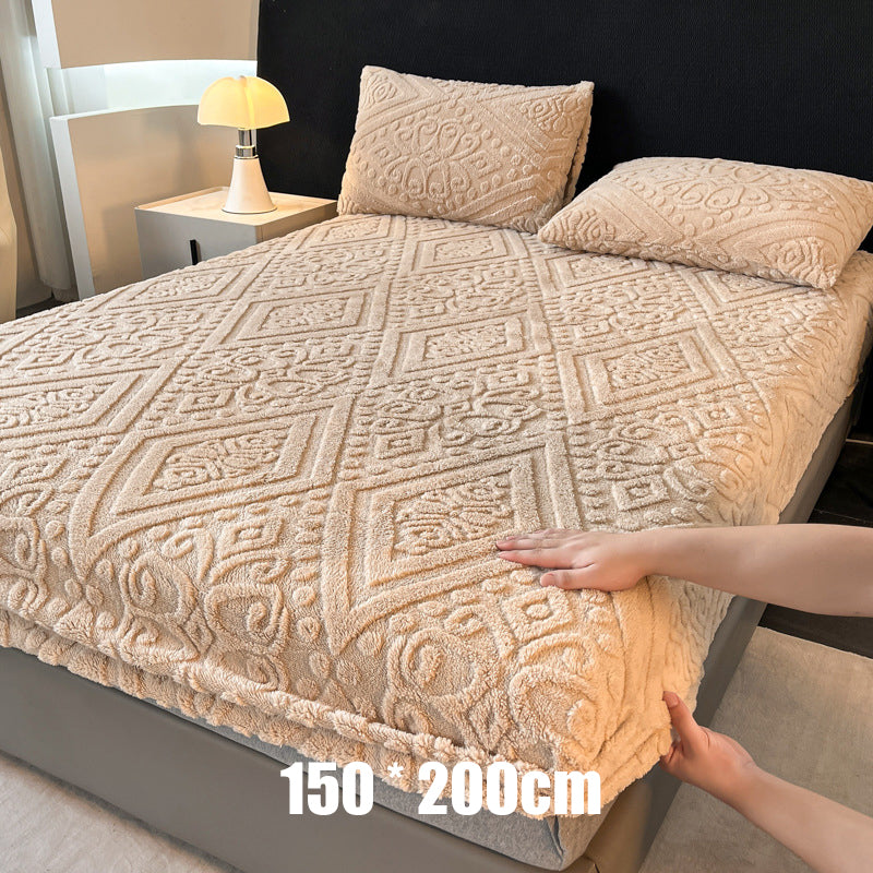 ⏳Limited-time 50% off💥360° All-Around Stretch Plush Knit Fitted Sheet