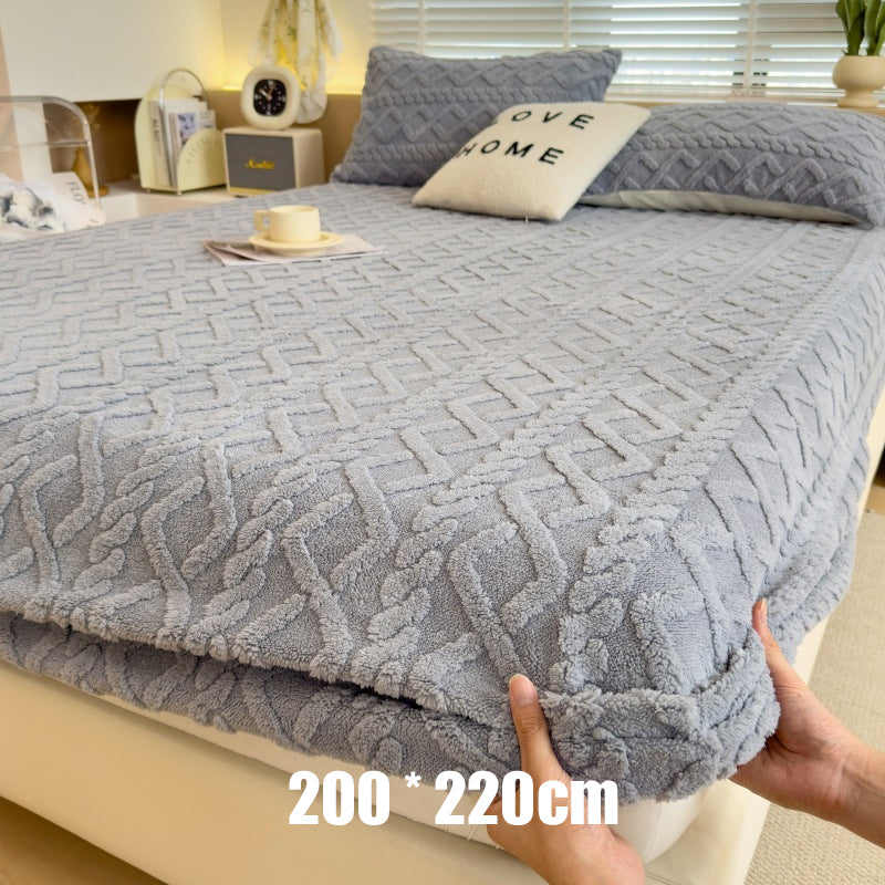 ⏳Limited-time 50% off💥360° All-Around Stretch Plush Knit Fitted Sheet