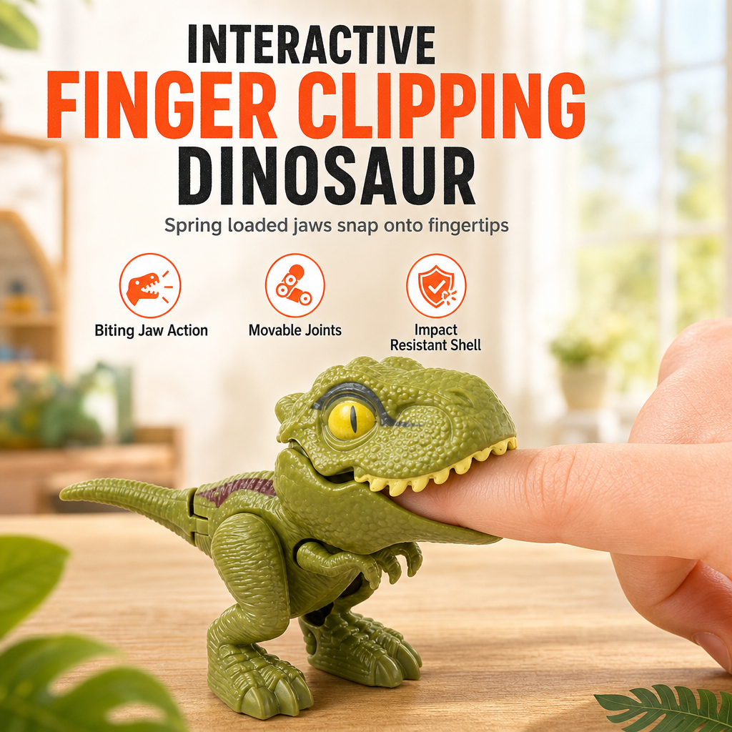 Mini Finger Biting Dinosaur Toy with Movable Joints Realistic Dinosaur Action Figure Toy for Kids