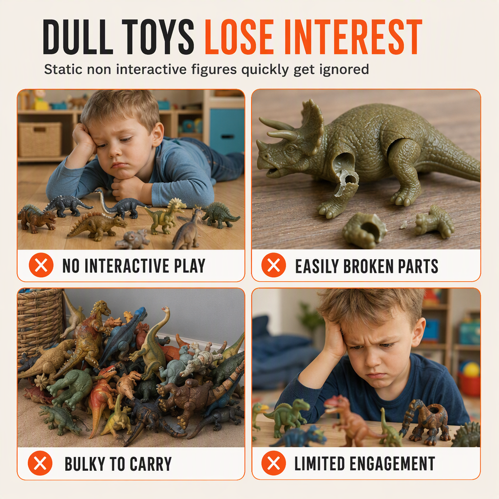 Mini Finger Biting Dinosaur Toy with Movable Joints Realistic Dinosaur Action Figure Toy for Kids