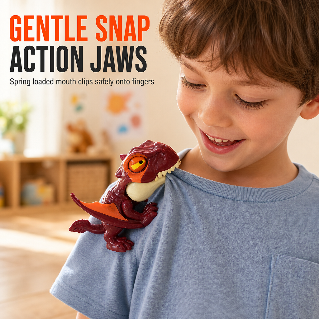 Mini Finger Biting Dinosaur Toy with Movable Joints Realistic Dinosaur Action Figure Toy for Kids