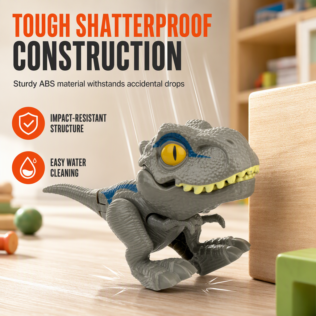 Mini Finger Biting Dinosaur Toy with Movable Joints Realistic Dinosaur Action Figure Toy for Kids