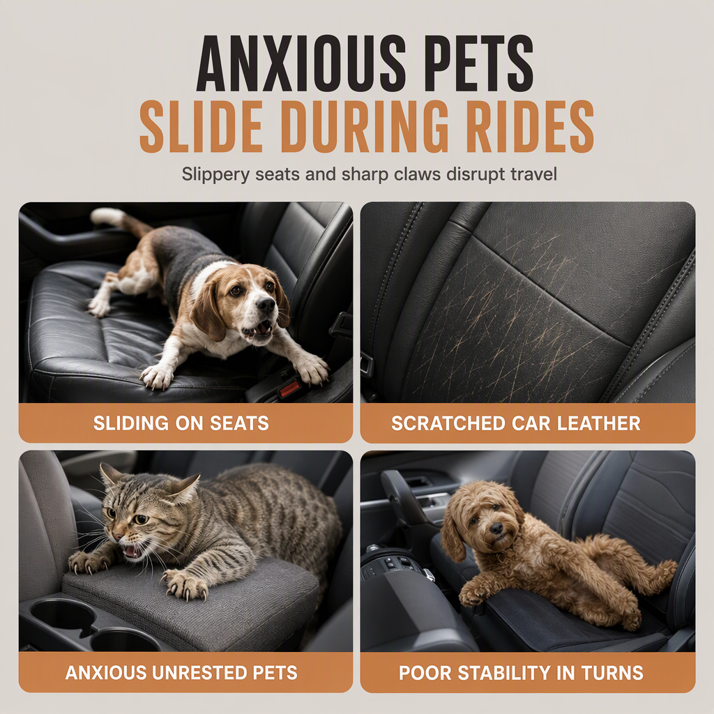 Portable Warm Plush Cat Carrier Bag and Car Travel Bed with Paw Print Anti-Collapse Design for Outdoor Travel