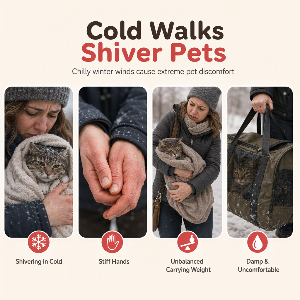 🐾 Limited-Time Offer! 🔥 Fleece-Lined Pet Carrier Backpack 🎒– Keep Your Cat Cosy & Close on Chilly Autumn & Winter Adventures ✨