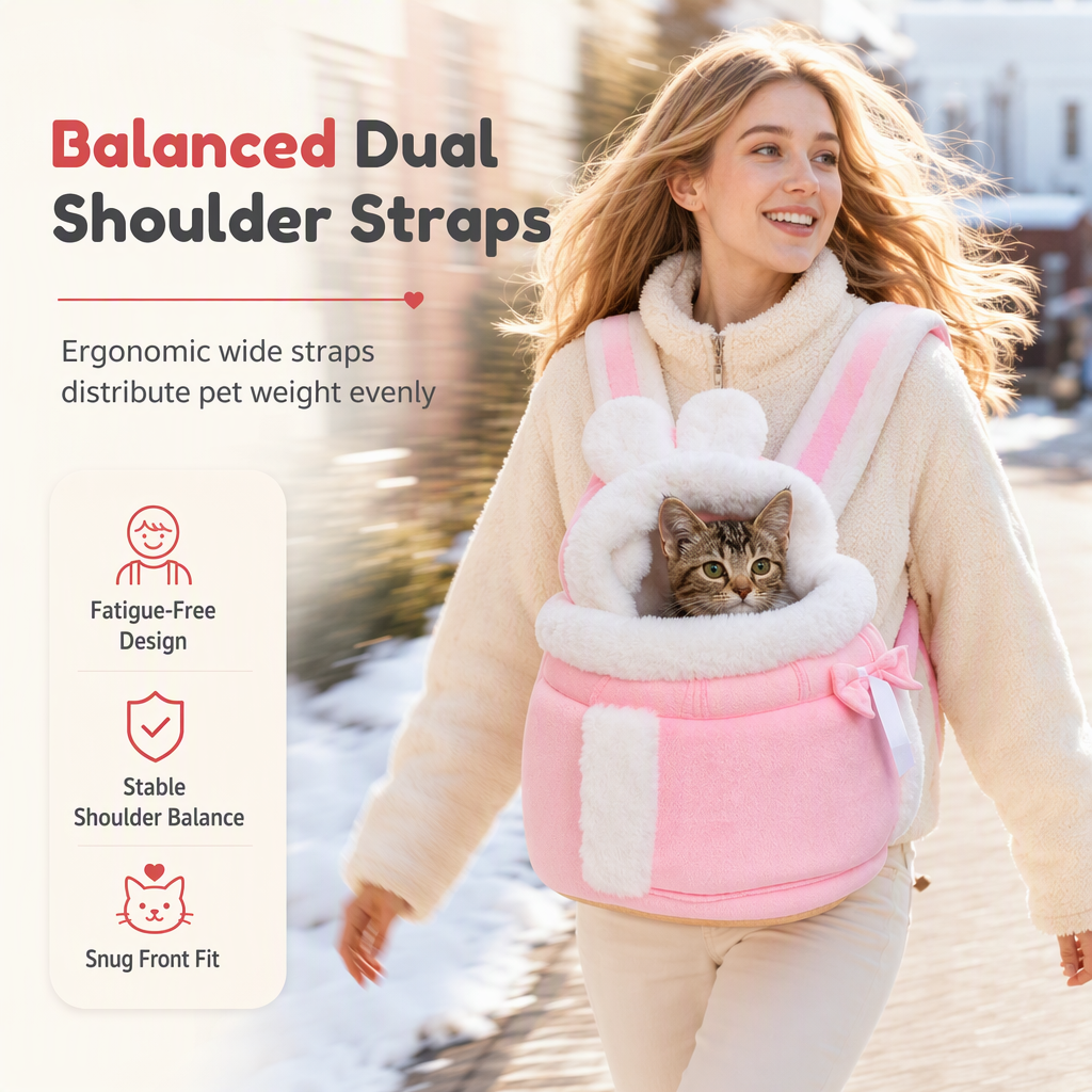 🐾 Limited-Time Offer! 🔥 Fleece-Lined Pet Carrier Backpack 🎒– Keep Your Cat Cosy & Close on Chilly Autumn & Winter Adventures ✨