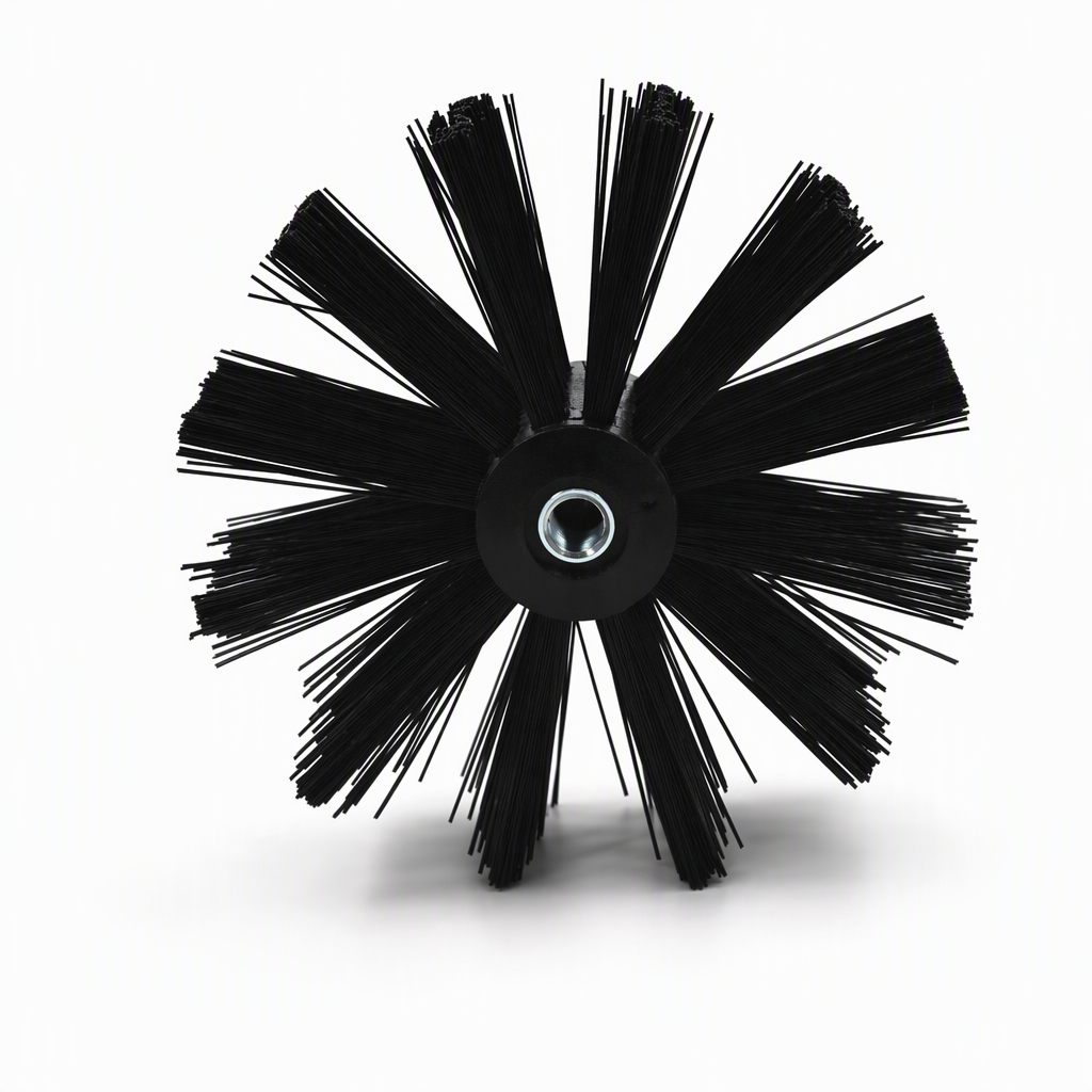 Rotary Chimney and Dryer Duct Cleaning Brush Kit with Flexible Rods and Nylon Brush Head for Boiler and Pipe Cleaning