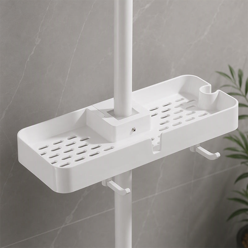 🚿 Adjustable Shower Riser Rail Storage Rack – No-Drill Clamp-On Organizer for Shampoo & Soap ✨