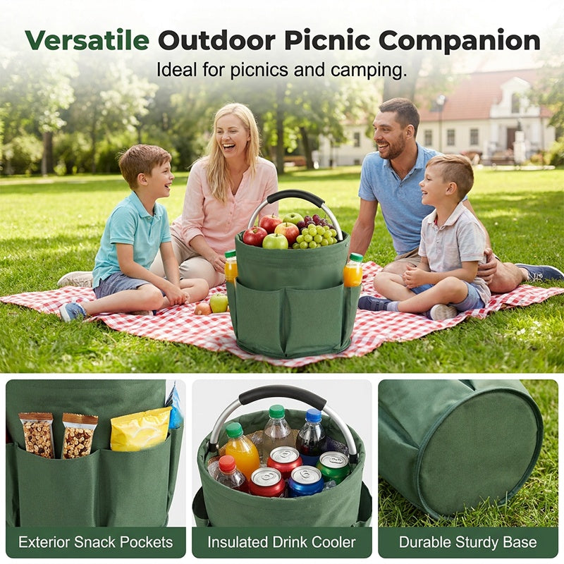 🌳 Foldable Storage Basket with Pockets – 50% OFF! Premium fabric, easy collapse design, 28x28cm – organise garden tools, snacks & essentials. 🌟