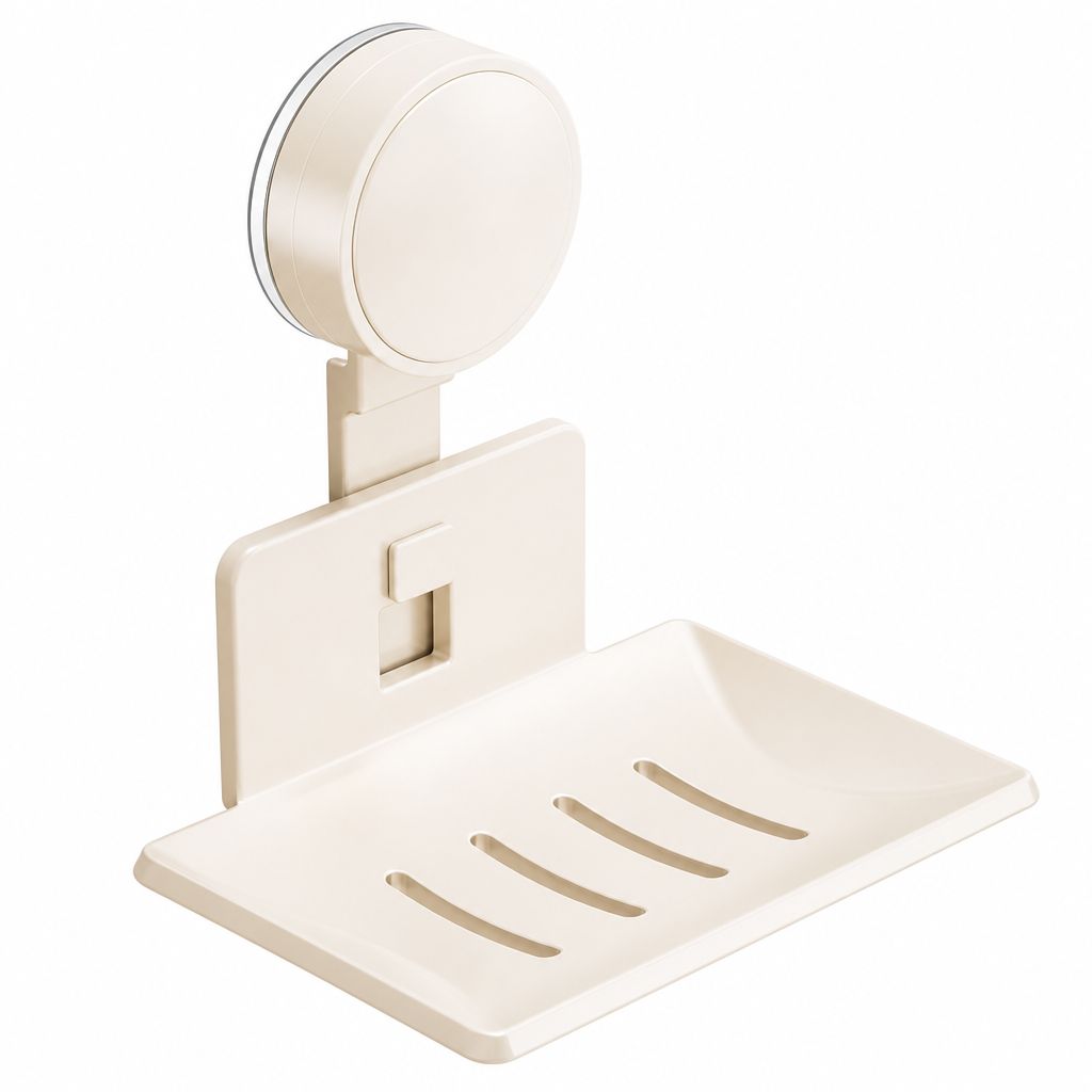 ⏳🔥LIMITED-TIME 50% OFF! ⏰Vacuum Suction Soap Dish: V-Shaped Drainage, Rustproof Aluminum, No Drilling, Twist-Lock🧼
