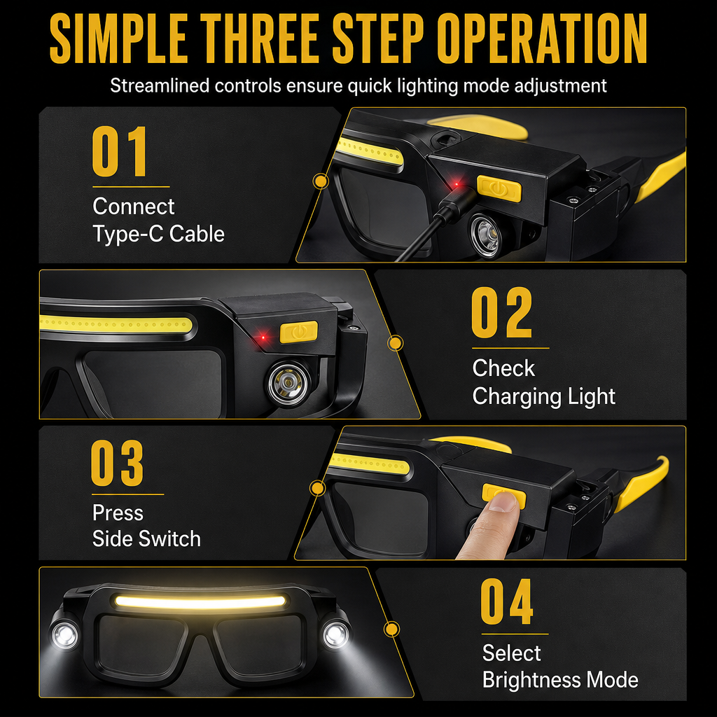 🥰2026 HOT SALE💥💞50K+ SOLD! 💕✨ 50% OFF!🌟USB Rechargeable Double Sided Clip On Glasses Light for Outdoor Hiking and Reading