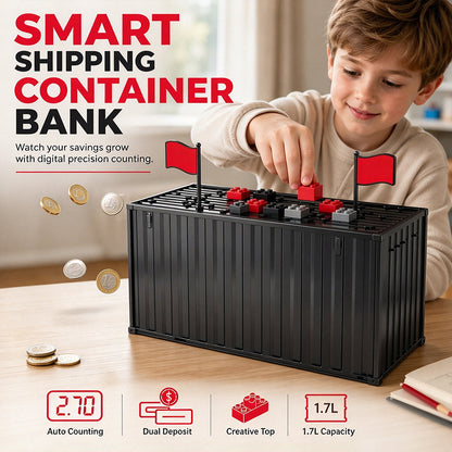 📢📢50% OFF !! ⏰Digital Coin Savings Jar Shipping Container Shaped Piggy Bank with Automatic Coin Counting for USD EUR GBP Coins Battery Operated Money Bank