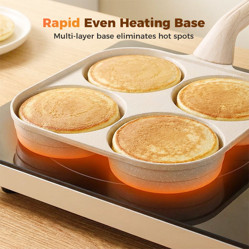 4-Cup Divided Non-Stick Frying Pan For Breakfast