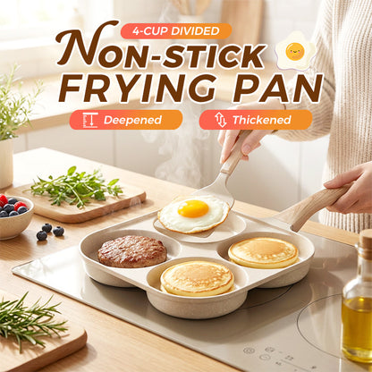 4-Cup Divided Non-Stick Frying Pan For Breakfast