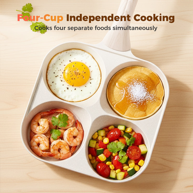 4-Cup Divided Non-Stick Frying Pan For Breakfast