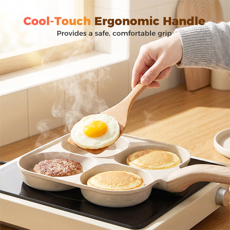 4-Cup Divided Non-Stick Frying Pan For Breakfast