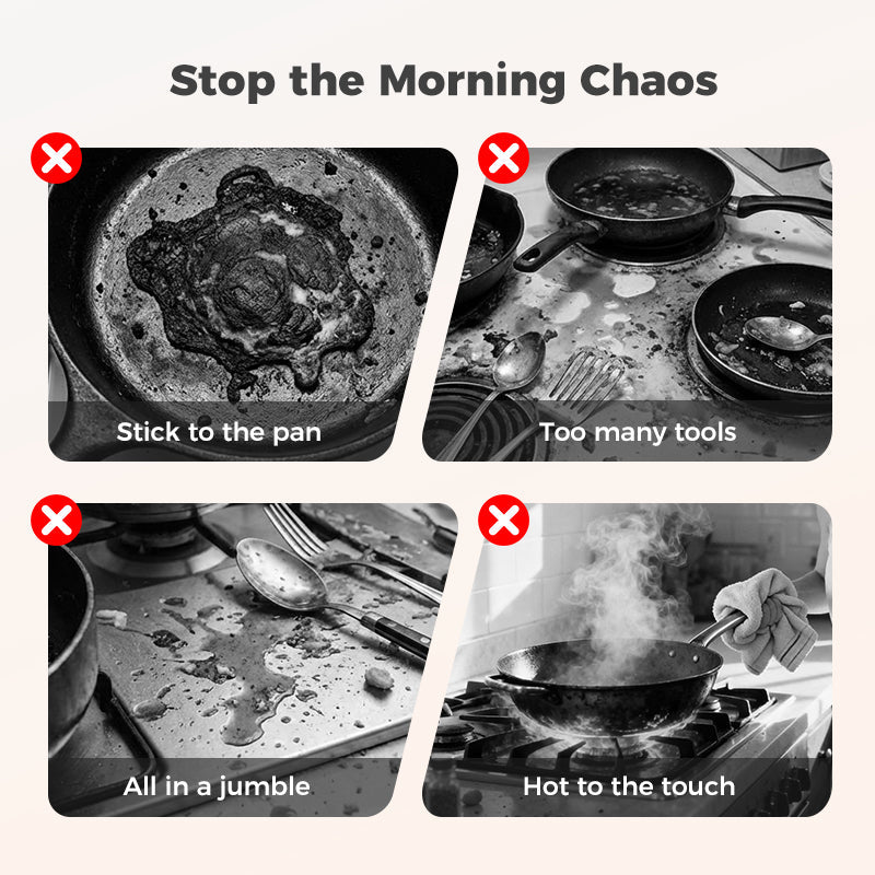 4-Cup Divided Non-Stick Frying Pan For Breakfast