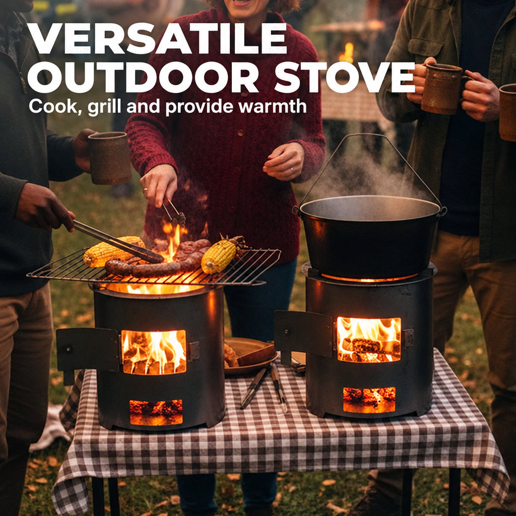 🥳2026 HOT SALE🔥🍳 50% OFF! Portable Multi-Functional Stove – efficient combustion, cook & heat, durable metal, easy carry. Perfect for camping & patio! 🏕️💪