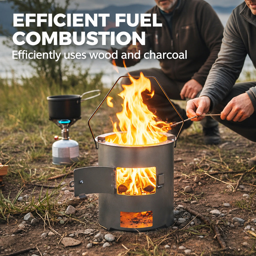 🥳2026 HOT SALE🔥🍳 50% OFF! Portable Multi-Functional Stove – efficient combustion, cook & heat, durable metal, easy carry. Perfect for camping & patio! 🏕️💪