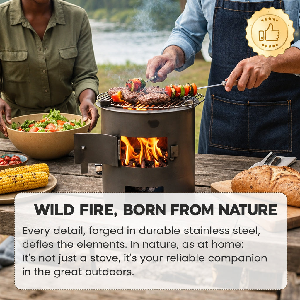 🥳2026 HOT SALE🔥🍳 50% OFF! Portable Multi-Functional Stove – efficient combustion, cook & heat, durable metal, easy carry. Perfect for camping & patio! 🏕️💪