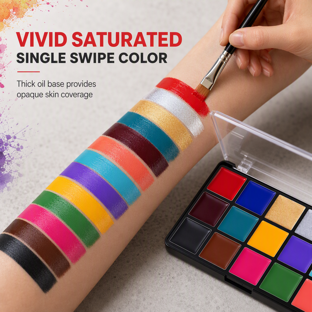 ⏳🔥LIMITED-TIME 50% OFF! ⏰15 Colors Oil Based Face and Body Paint Palette