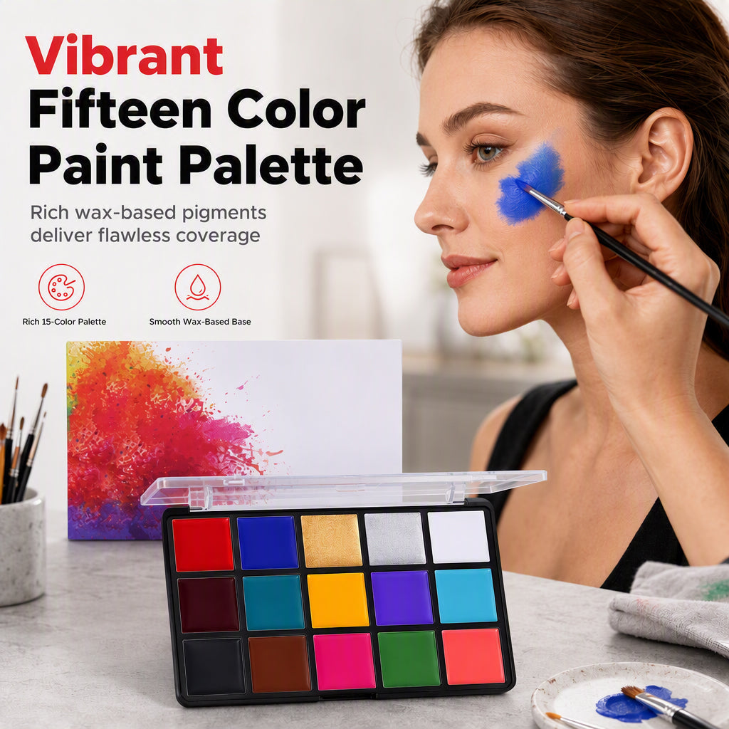 ⏳🔥LIMITED-TIME 50% OFF! ⏰15 Colors Oil Based Face and Body Paint Palette
