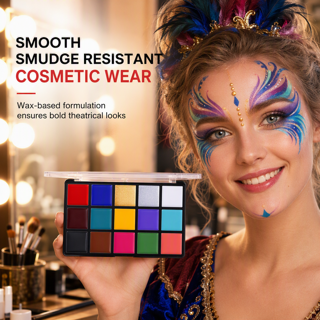 ⏳🔥LIMITED-TIME 50% OFF! ⏰15 Colors Oil Based Face and Body Paint Palette
