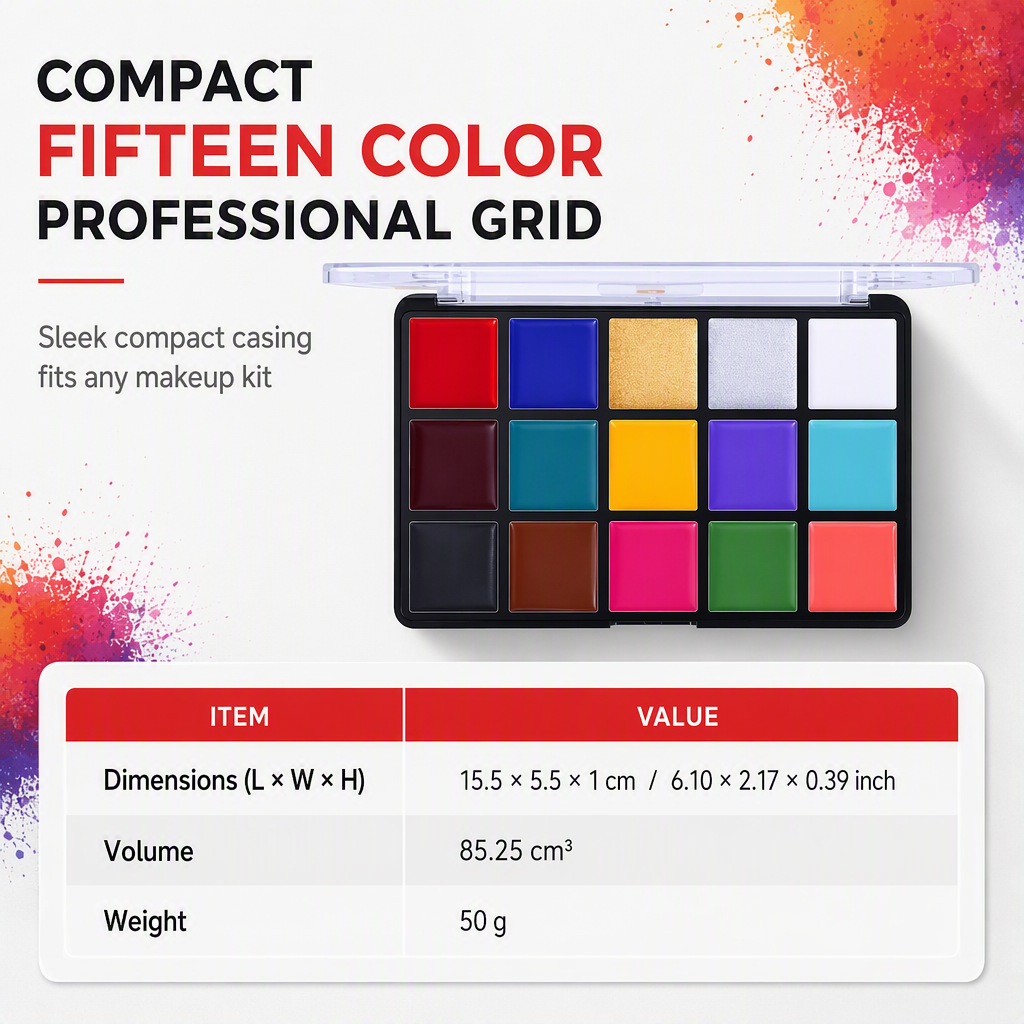 ⏳🔥LIMITED-TIME 50% OFF! ⏰15 Colors Oil Based Face and Body Paint Palette