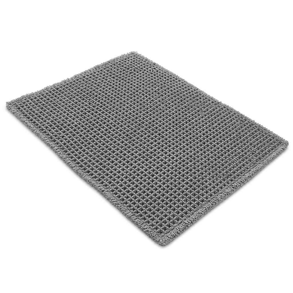 Non Slip Water Absorbent Waffle Weave Bathroom Mat Solid Color Entrance Doormat