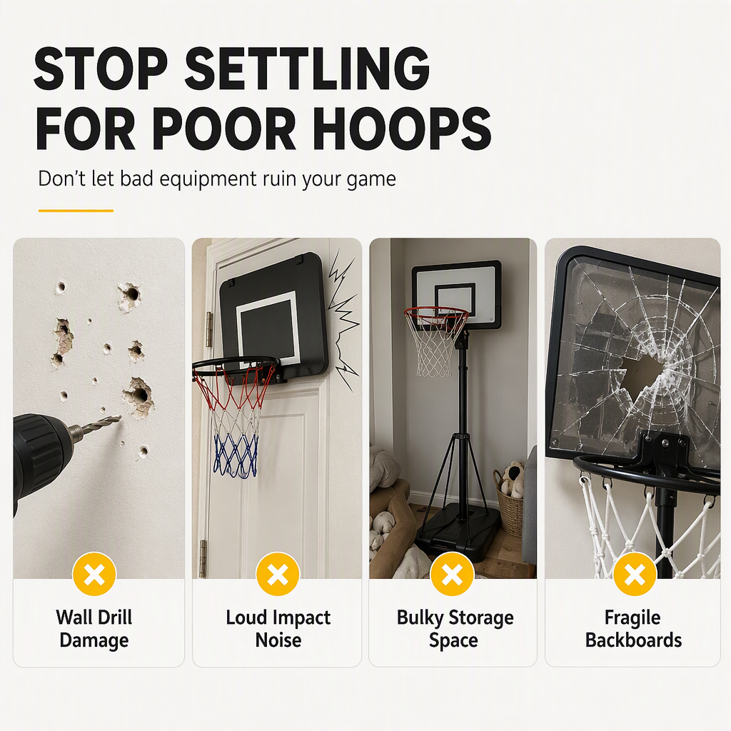 ⏳🔥LIMITED-TIME 50% OFF! ⏰No Drill Wall Mounted Folding Basketball Hoop Toy Set for Kids Indoor and Outdoor Play