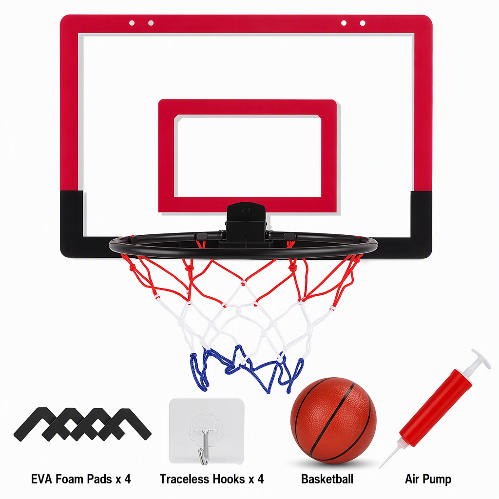⏳🔥LIMITED-TIME 50% OFF! ⏰No Drill Wall Mounted Folding Basketball Hoop Toy Set for Kids Indoor and Outdoor Play
