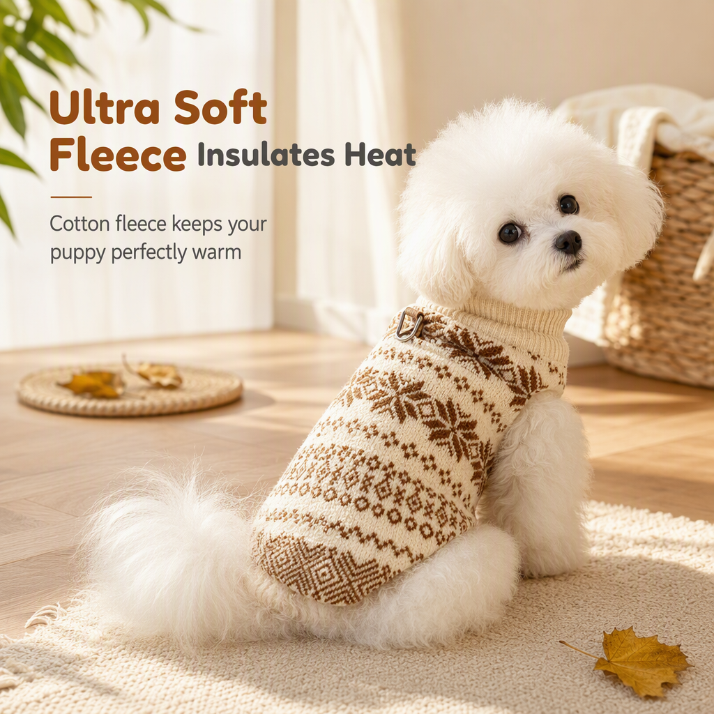 📢📢50% OFF !! ⏰Warm Thickened Pet Sweater Vest High Neck Clothes for Small Dogs and Cats in Autumn and Winter