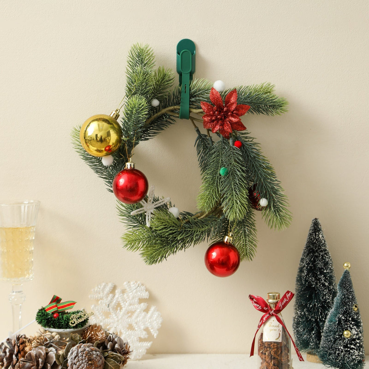 Silicone Christmas Wreath Ties and Hooks