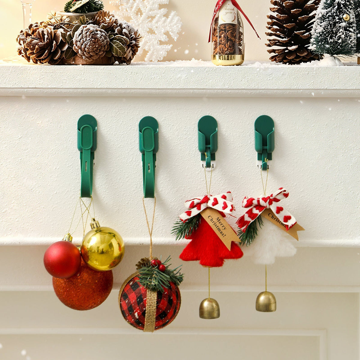 Silicone Christmas Wreath Ties and Hooks
