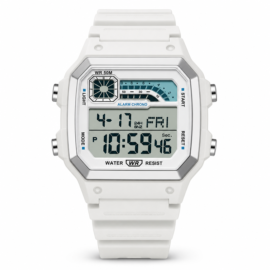Square Digital Sports Watch Waterproof Outdoor Electronic Calendar Wristwatch for Men and Women