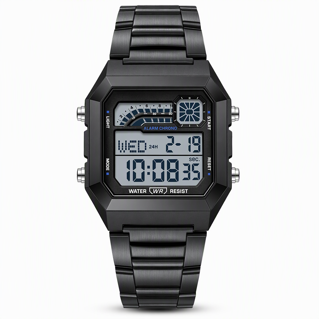 Square Digital Sports Watch Waterproof Outdoor Electronic Calendar Wristwatch for Men and Women