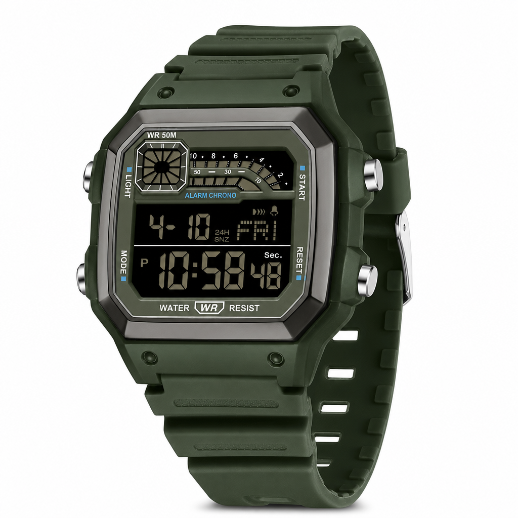 Square Digital Sports Watch Waterproof Outdoor Electronic Calendar Wristwatch for Men and Women
