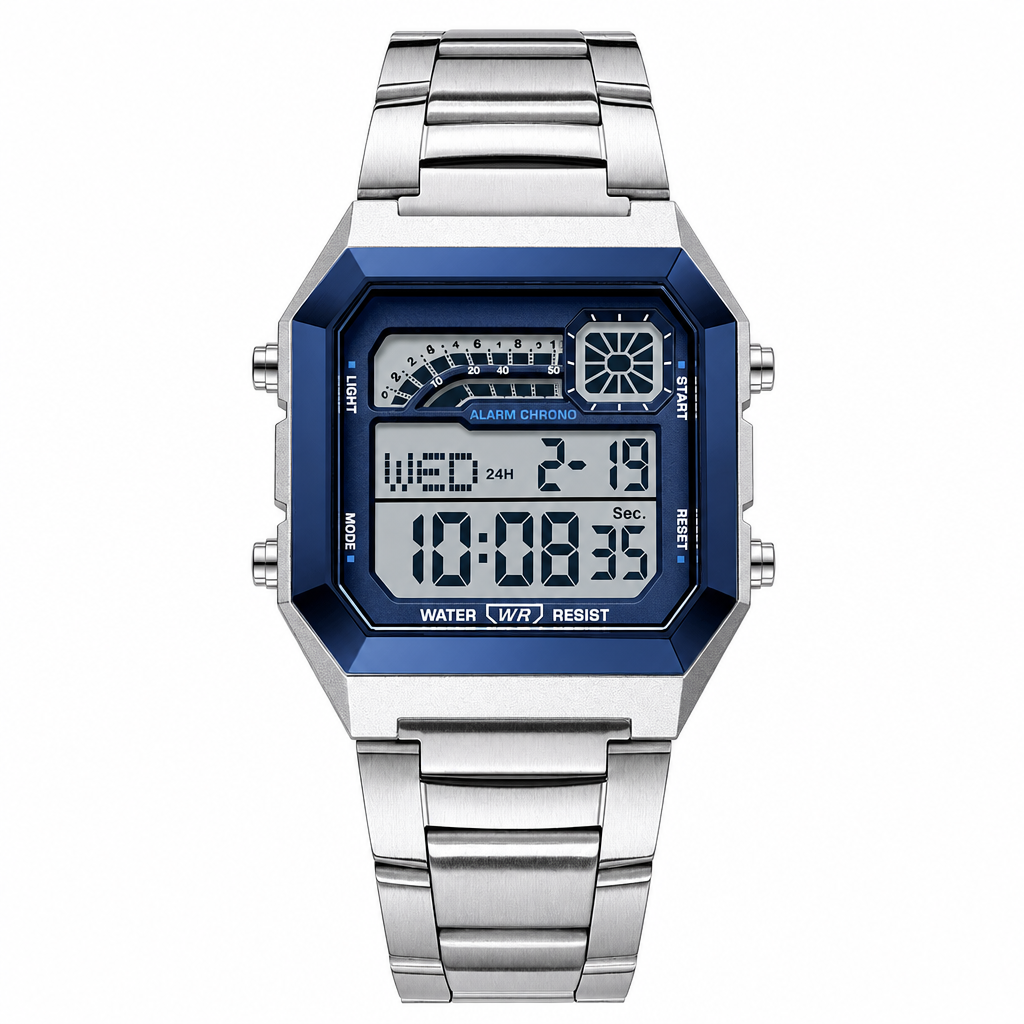 Square Digital Sports Watch Waterproof Outdoor Electronic Calendar Wristwatch for Men and Women