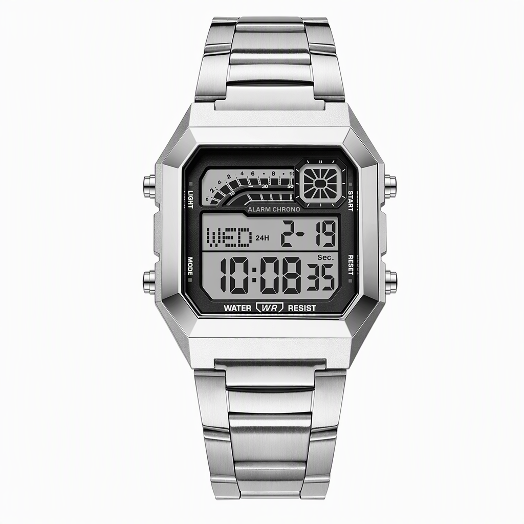 Square Digital Sports Watch Waterproof Outdoor Electronic Calendar Wristwatch for Men and Women
