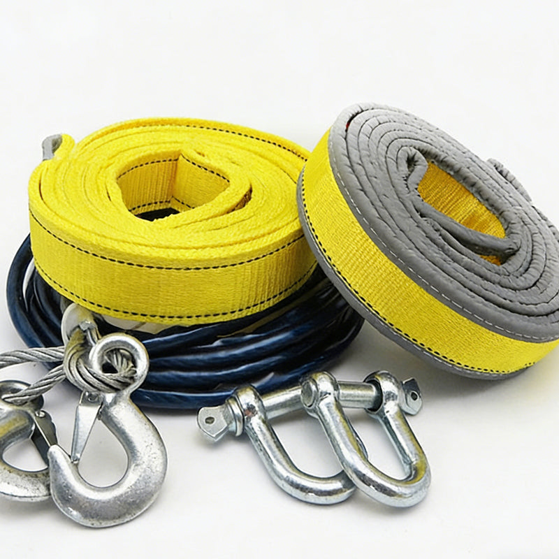 🚙 8-Ton Tow Rope with U-Shackle Hooks – Strong & Reliable 💪