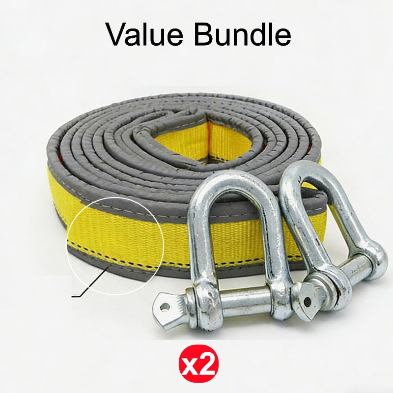 🚙 8-Ton Tow Rope with U-Shackle Hooks – Strong & Reliable 💪