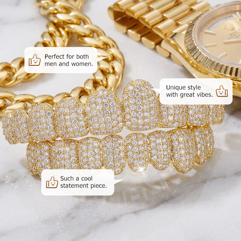 Iced-Out Zircon Hip Hop Grillz Set