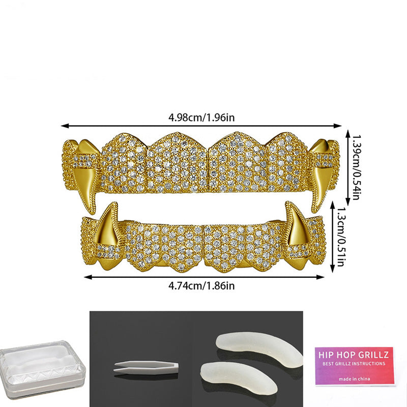 Iced-Out Zircon Hip Hop Grillz Set