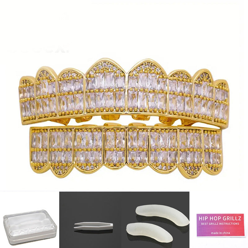 Iced-Out Zircon Hip Hop Grillz Set