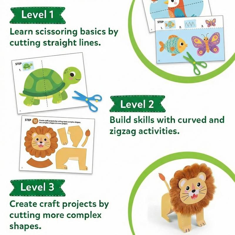 Kids Scissor Skills Activity Book Set