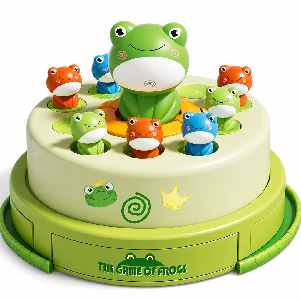 Kids Electric Rotating Disc Toy with Bouncing Frogs