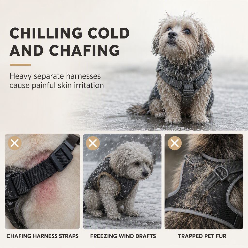 🐕 Winter Pet Jacket: Integrated Leash Ring, Fleece-Lined, Waterproof, Chafe-Free, XS-2XL